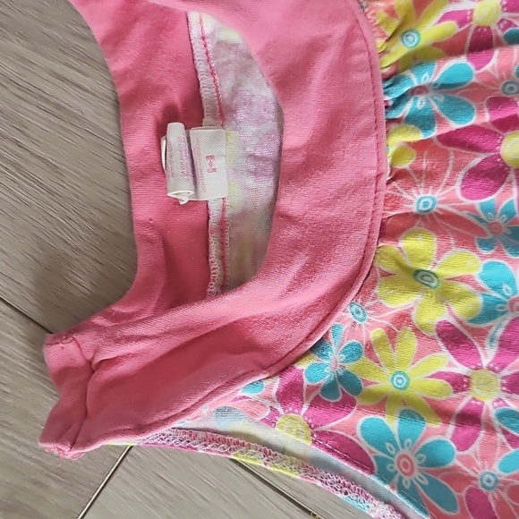 Y2K OshKosh Groovy Pink Floral Sleeveless Tent Dress, Size 3 - Picture 3 of 7